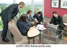 businesspeople, do, jeden, setkání