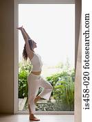 Woman practising yoga