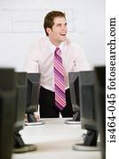 man, in, een, bureau