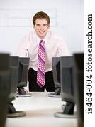 mann, in, ein, büro