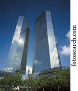 Twin Towers Of A Frankfurt Bank Germany Stock Image 042bi1