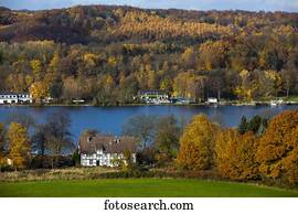 Haus Scheppen Manor House On Lake Baldeney Aerial View