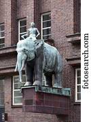 Facade detail of Brahms Kontor, historic office and commercial building, Hamburg Neustadt, Hamburg, Germany, Europe