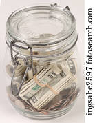Money in a jar 