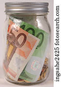 Money in jar 