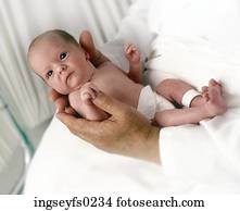 ידיים, להחזיק, תינוק קטנטן, ב, בית חולים