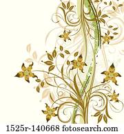 grunge, floral, fundo, vetorial