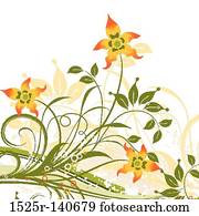 grunge, floral, fundo, vetorial