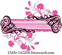 grunge, floral, fundo, vetorial