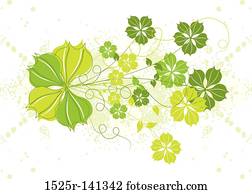 grunge, floral, fundo, vetorial