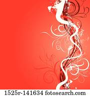 grunge, floral, fundo, vetorial