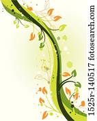 grunge, floral, fundos, vetorial