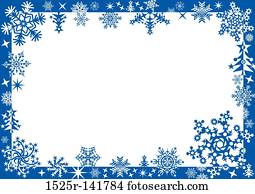 Winter frame with snowflakes, vector