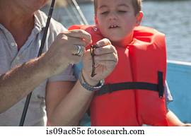 Father and son on fishing trip