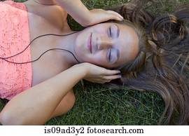 Girl listening to music