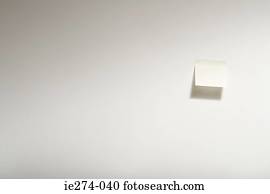 Adhesive note on wall