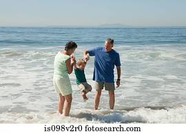 avós, com, neto, férias