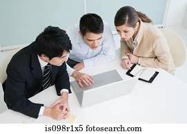 businesspeople, do, jeden, setkání