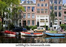 canal, em, amsterdão