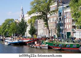 canal, em, amsterdão