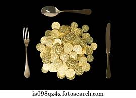 Coins and cutlery
