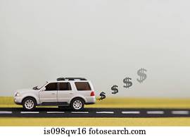 Dollar sign exhaust fumes