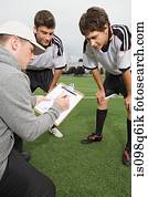 equipe futebol, e, treinador