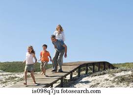 família, em, a, costa