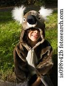 menina, vestido, como, koala