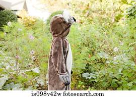 menina, vestido, como, koala