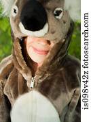 menina, vestido, como, koala