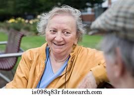 Senior couple in park