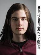 Young man with long hair