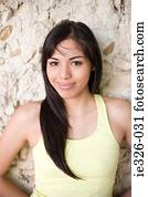 Young woman with long hair