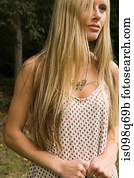 Young woman with long hair