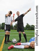 árbitro, dar, cartão vermelho