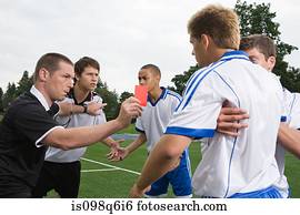 árbitro, dar, cartão vermelho