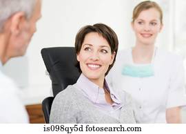 المرأة, إلى داخل, الأطباء للأسنان, حكومة