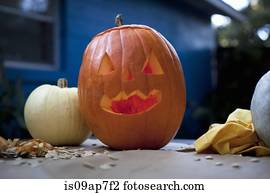 Carved pumpkin for Halloween