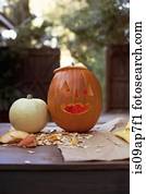 Carved pumpkin for Halloween