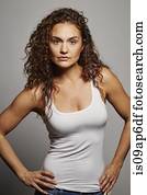 Portrait of woman in tank top