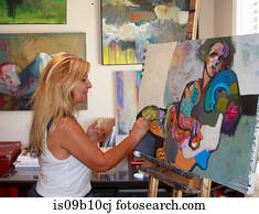 artista, quadro, artwork, ligado, lona