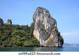 Limestone outcrop in phuket sea