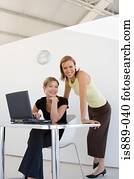 porträt, von, büroangestellte