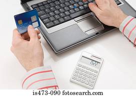 homem, banco internet