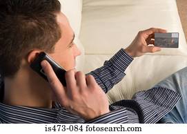 homem, banco telefone