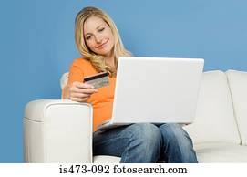 mulher, banco internet