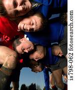 jogadores rúgbi, em, um, scrum