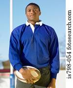 retrato, de, um, jogador rúgbi