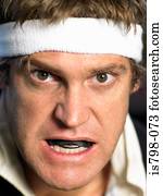 retrato, de, um, jogador rúgbi